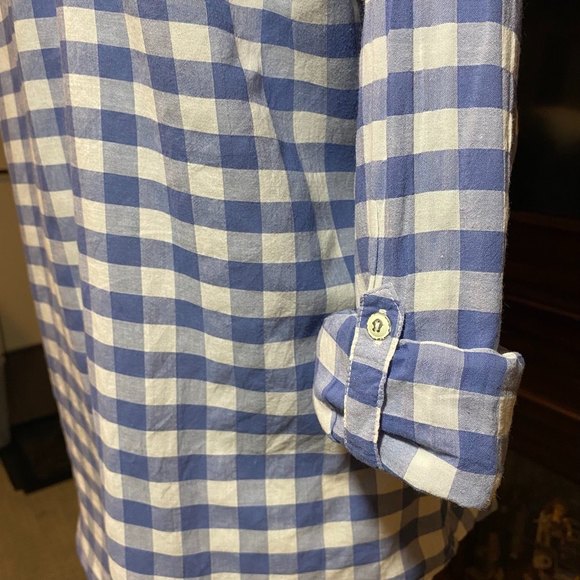 Eddie Bauer Roll-up Long Sleeve Checkered Button Down shirt Size M Women’s - Picture 3 of 8